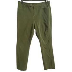 Chaps Women Pull On Classic Pant Size 12 Double Button Effortlessly Chic Stretch